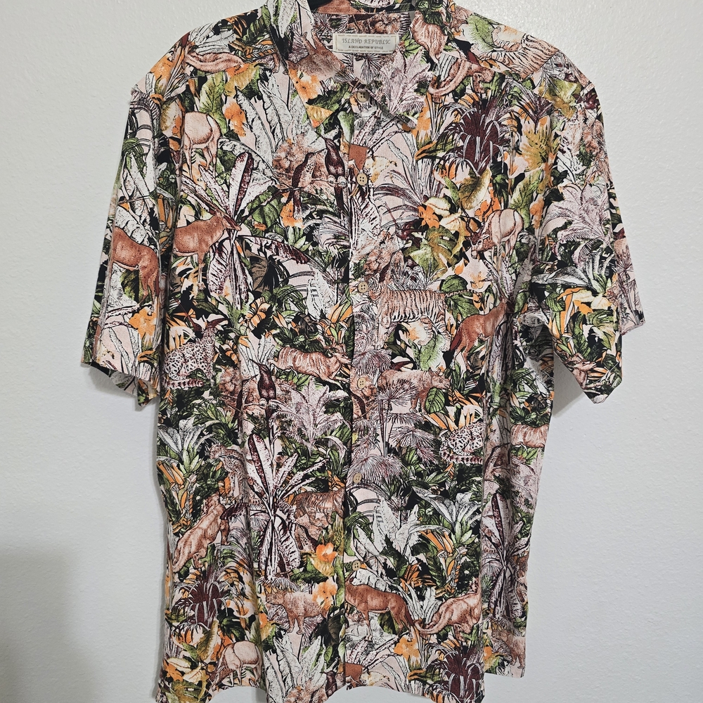 Island Republic Multicolor Jungle Print Men's Shirt